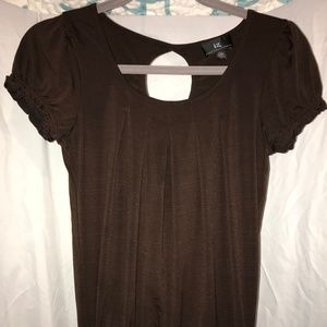IZ Byer California chocolate brown cap sleeve top